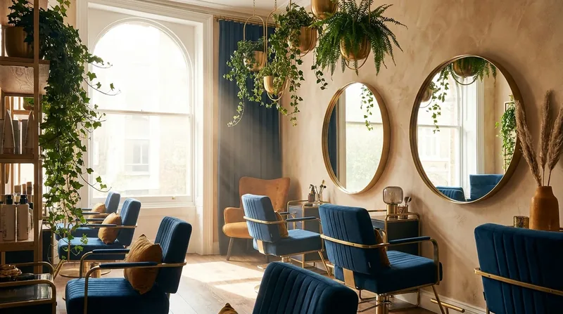 Modern salon interior with styling chairs and round mirrors, How to Open a Hair Salon in Louisiana
